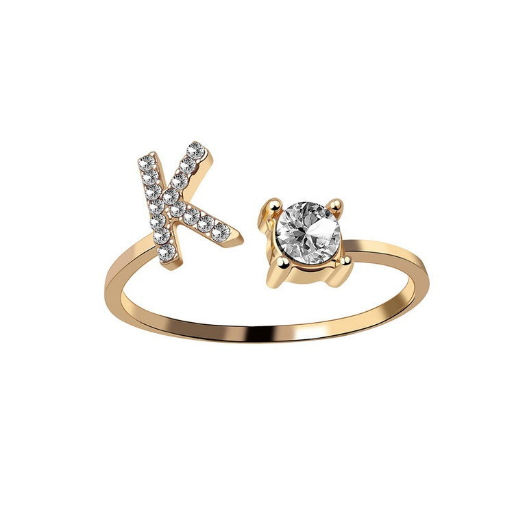 Adjustable Initial Letter Ring by Hylify