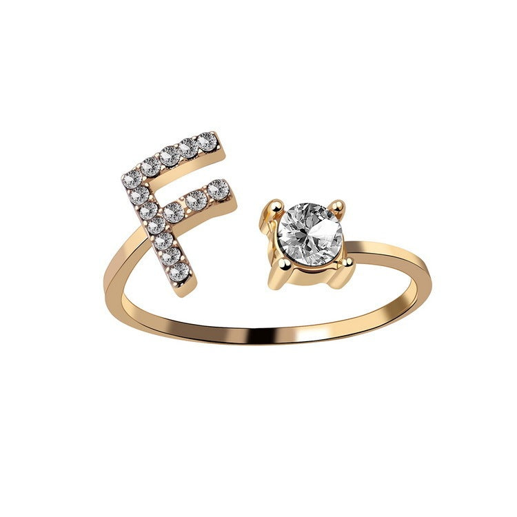 Adjustable Initial Letter Ring by Hylify