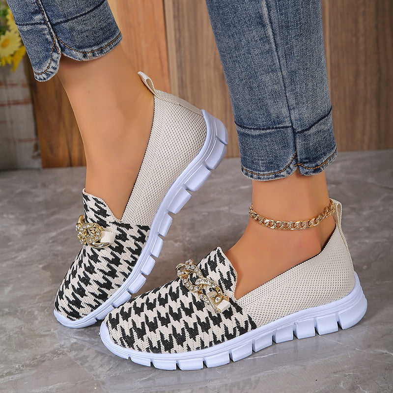 Chaussures décontractées à motif pied-de-poule